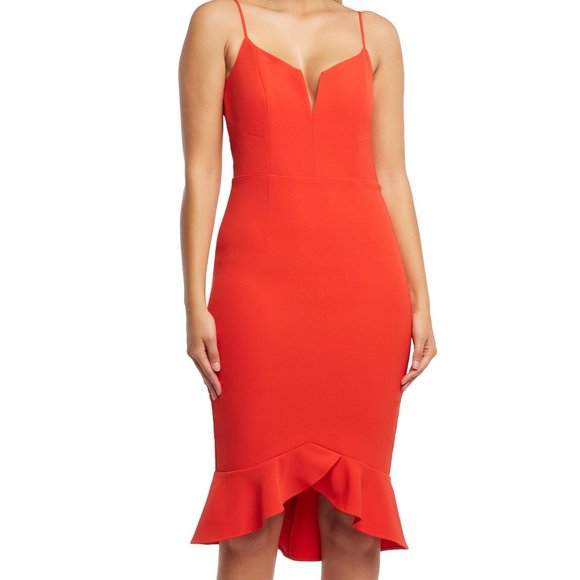 bardot flounce dress